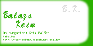 balazs keim business card